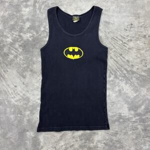 2000s Warner Bros Batman Graphic Sleeveless Batman Ribbed Tank Top L USA Cotton
